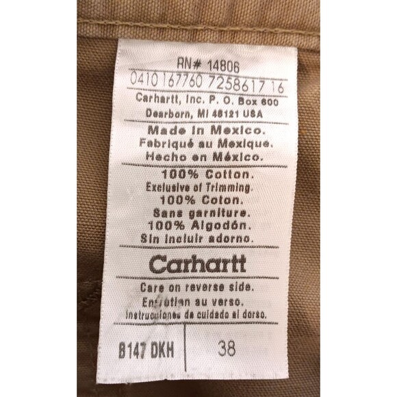 Vtg Carhartt Shorts Men 38 Tan Canvas Carpenter Cargo Utility Work Gorpcore 90s - Picture 10 of 10
